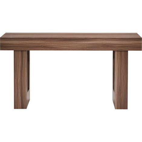 Mophorn Konsolentisch Sofatisch (160 x 35 x 85 cm / L x B x H) schmaler rechteckiger Tisch aus Spanplatte für Flur, Schlafzimmer, Wohnzimmer und Foyer, Beistelltisch in Braun (1/5)