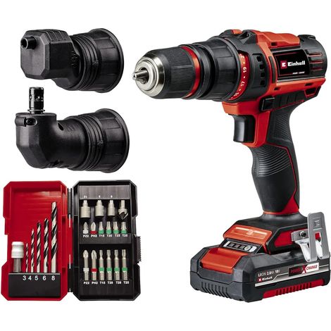 Perceuse Visseuse sans fil TE-CD 18/45 3X-Li +22 1x2,0 Ah (mandrin amovible, porte-embouts coudé, porte-embouts excentré, kit de 22 accessoires, batterie 2,0 Ah, chargeur + E-Box) (1/5)