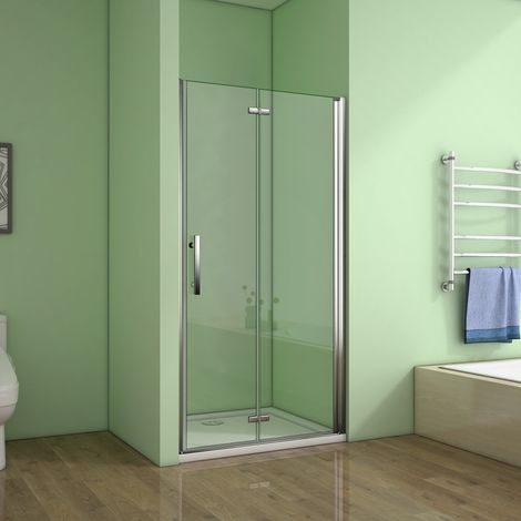[PRODUIT D'OCCASION]Porte de douche 110x185cm porte de douche pivotante et  pliante verre anticalcaire