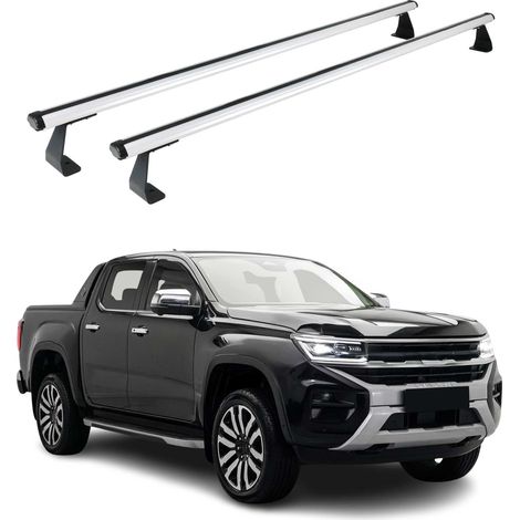 OMAC Barres de toit Heavy Duty compatibles avec VW Amarok II 2023-2026 – 2 barres – Aluminium Argent (1/4)