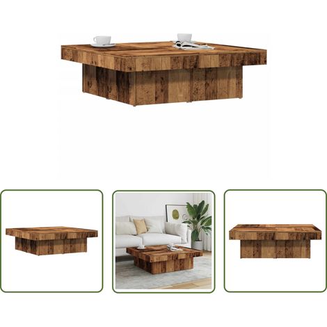 vidaXL Table basse vieux bois 90x90x28 cm bois d'ingénierie (1/5)