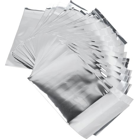 Packung mit 50 wiederverschließbaren, wasserdichten und staubdichten, wiederverwendbaren und langlebigen Aluminiumbeuteln, geruchsabweisend, 6,5 x 6,5 cm. (1/5)