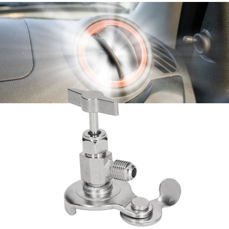 Convient aux tuyaux de charge de réfrigérant de climatisation automobile R12, R22 et R134A avec vanne de distribution à allumage automatique et ouvre-bouteille. (1/5)