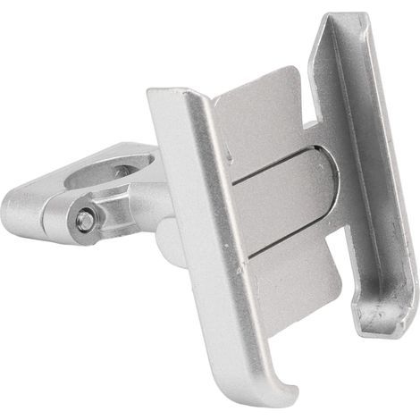 Handyhalterung für Fahrräder aus Aluminiumlegierung mit Silikonpolster, drehbar und stoßfest, für Geräte von 4-7 Zoll (silber). (1/5)
