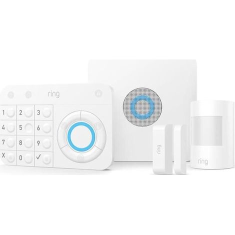Kit d'alarme sans fil 5 pièces 2ème génération 4K11SZ0EU0 – Détecteur de mouvement et contact porte/fenêtre – Application Ring pour contrôle à distance (1/10)