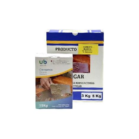 FPLUS cemento blanco 1.5 kg. caja , Cemento blanco caja carton.