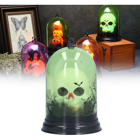Veilleuse décorative d'Halloween, lampe citrouille LED, lampe crâne LED, décoration de bureau créative pour les fêtes, tête de crâne (1/5)