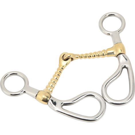 Mors de cheval en acier inoxydable 125mm avec joint en cuivre, pour équitation et dressage, équipement équestre (1/5)
