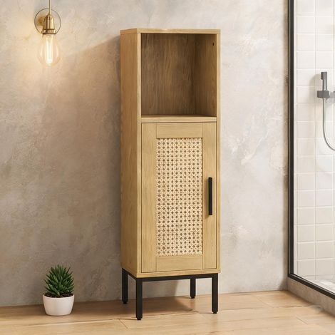 Meuble de salle de bain en bois avec rangement réglable (1/5)
