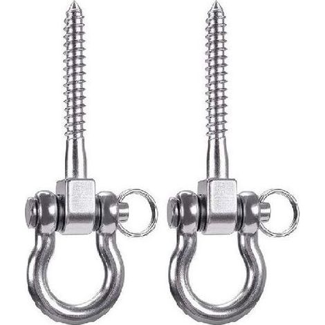 2pcs Suspension à Vis 12.5cm Hamac Cintre de Balançoire, Ensemble de Kit de Montage Pivotant pour Chaise de Terrain de Jeu Extérieure Yoga Corde Sac de Frappe Sac de Sable (1/4)