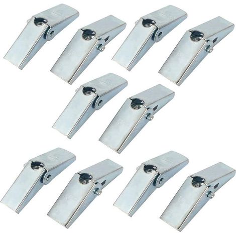 sourcing map 10Stk 74mm Länge M10 Gewinde Feder belastet hohle Wand Flügelmuttern (1/4)