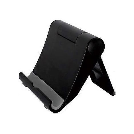 Schwarzer tragbarer Tisch-Handyhalter, schwarzer faltbarer Handyständer, 360° verstellbare Smartphone-Halterung für iPhone und Android-Handys