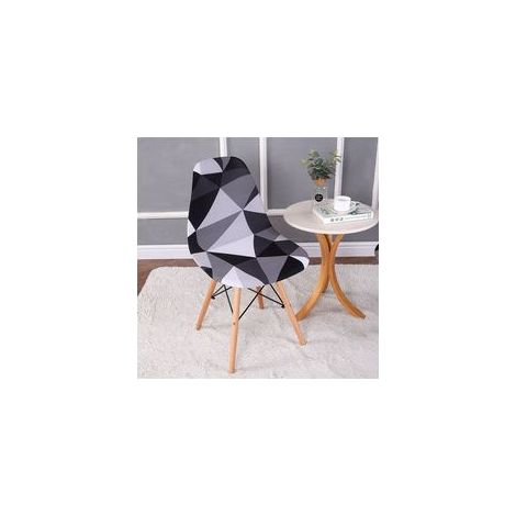 TAISHENGDA – Set di 2 coprisedie elasticizzati con motivo a conchiglia, stampa moderna, antiscivolo e antipolvere. (1/5)