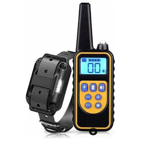 Fournitures de dressage de chiens, Laisse, collier et harnais d'éducation pour chien, Portée de 800 mètres de télécommande vibrations rechargeables de 1 à 99 pour les petits chiens de taille moyenne, (1/5)
