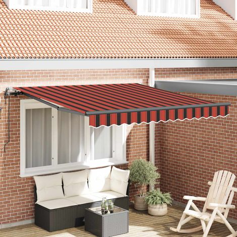 Einziehbare Markise Orange und Braun 300 x 250 cm