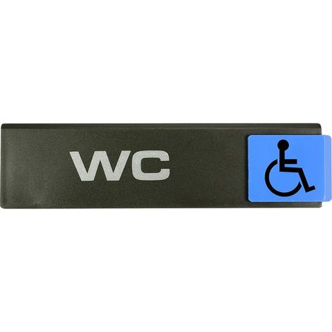 Plaque de porte WC handicapés - Europe design 175x45mm - 4260815