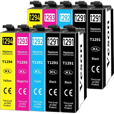 129XL T1295 Multipack Cartouches d'encre Compatibles avec Epson T1291 T1292 T1293 T1294 pour Epson Stylus SX535WD SX425W SX420W Workforce WF-3520 WF-3540 WF-3010 Stylus Office BX935FWD (1/5)