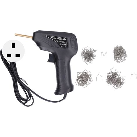 Pistolet à souder plastique robuste avec agrafe, kit pratique de réparation de pare-chocs, soudeuse plastique à agrafer, fiche UK 200-240V, noir (1/5)