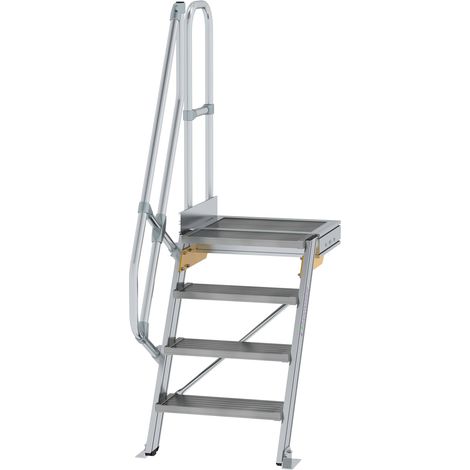 MUNK Treppe mit Plattform 60° inkl. einen Handlauf, 600mm Stufenbreite, 4 Stufen