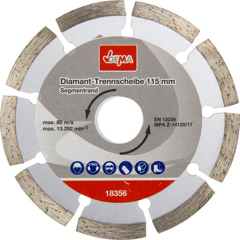 Diamant Trennscheibe Segmentrand Vollrand Turborand 115, 125, 180, 230 mm