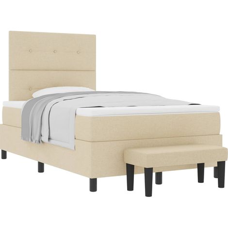 Maison Exclusive - Letto a molle con testiera Crema 120 x 190 cm Tessuto
