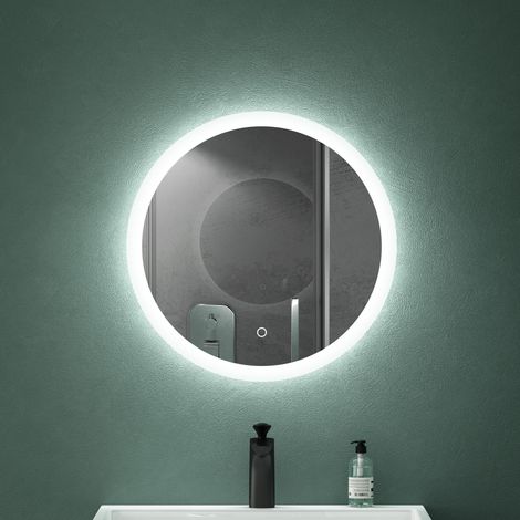 Mai & Mai Specchio da Bagno Appeso Rotondo φ60 cm, Specchio a LED Specchio da Parete Vetro Float da 5mm Anti-Appannamento LED-Badspiegel 05 (1/5)