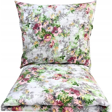 Bettwäsche-Set 160x200 100% dicke Baumwolle 3-teilig Polierte Premium-Blumen