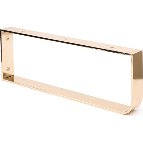 Soporte toallero para encimera de baño con acabado ORO brillo. Dimensiones: 40x450x150 mm -