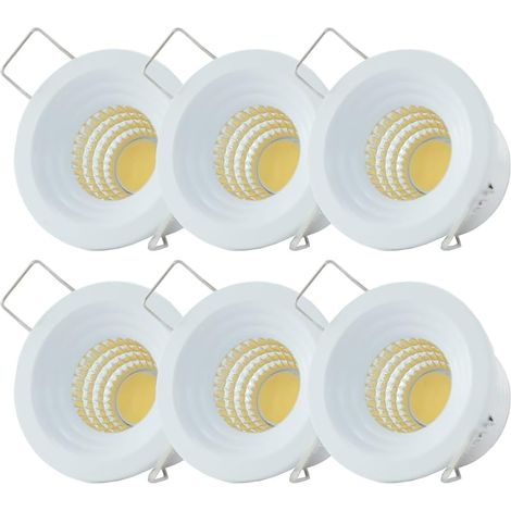 Lot de 6 Mini Spots Encastrés 3 W avec Transformateur Remplaçable Boîtier Intérieur en Aluminium Spots LED Encastrés pour Verrières Balcons éclairage de Plafond (1/5)