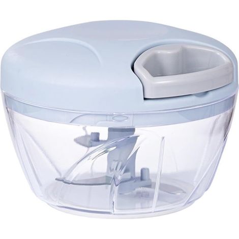 Hachoir à légumes manuel 500 ml, mini hachoir à oignons portable, presse-ail multifonctionnel à cordon, pour légumes, fruits et ail (1/5)
