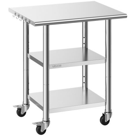 Table de Travail Cuisine Professionnelle - Table Centrale Inox 76 (1/5)