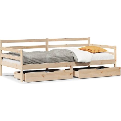 Maison Exclusive - Tagesbett mit Schubladen Weiß 80x200 cm Kiefer