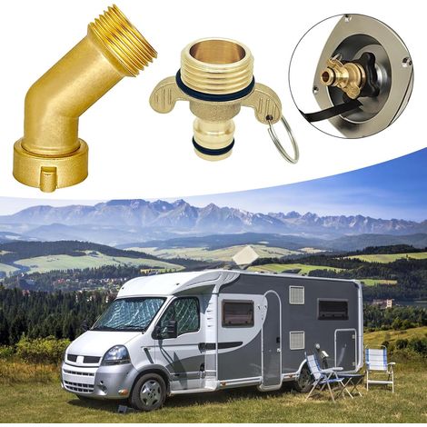 Adaptateurs coudés pour tuyau d'eau - Solution d'approvisionnement en eau efficace - Connecteur général de machine à laver - Installation simple pour bateaux - Design anti-fuite (1/2)
