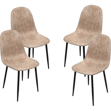 MAURY'S SET 4 SEDIE IMBOTTITE IN TESSUTO TECNICO 52X44C88 CM COLORE BEIGE (1/3)