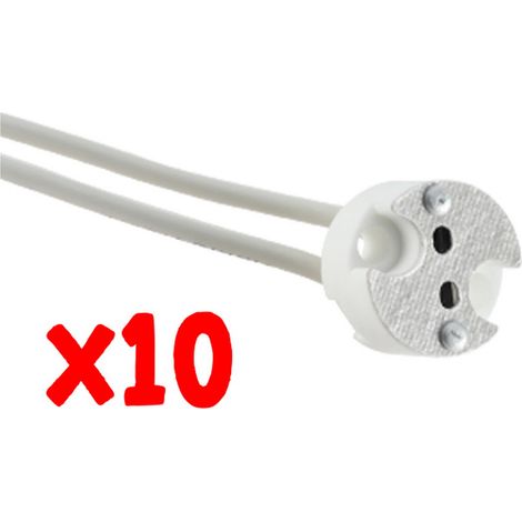 Alcapower Lot 10 Douilles G4 GU5.3 Câbles 10cm Connexion Standard Spots LED Halogènes Diamètre 17mm Tension Max 25V Courant 5A Haute Qualité SEO (1/2)