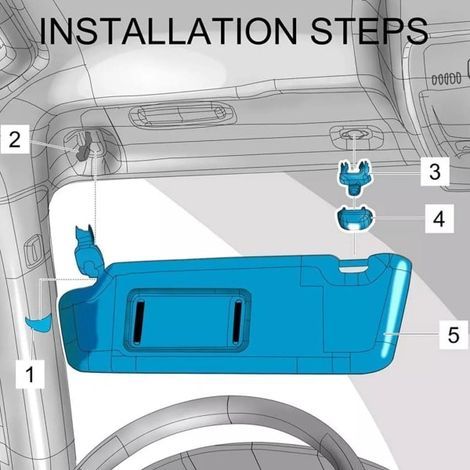 2nd Gray sun visor clip Clip holder for Audi A1 A3 A4 A5 (1/4)