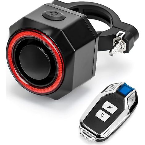 Alarme Vélo Antivol Rechargeable 110dB IP65 Étanche avec Télécommande et Feu Arrière 4-en-1 pour Vélos, VTT, Ebikes, Scooters et Motos (1/5)