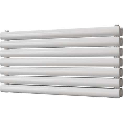 Omeara Axis - White Horizontal Radiator H406mm x W800mm Double Panel