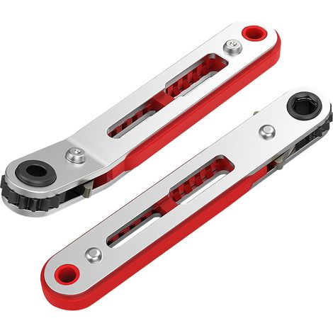2-teiliges Mini-Ratschenschlüssel-Set – Flachkopf und umkehrbarer 1/4-Zoll-Ratschenschraubendreher (1/5)