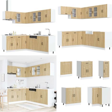 vidaXL 11-tlg. Küchenschrank-Set Kalmar Sonoma-Eiche Holzwerkstoff (1/5)