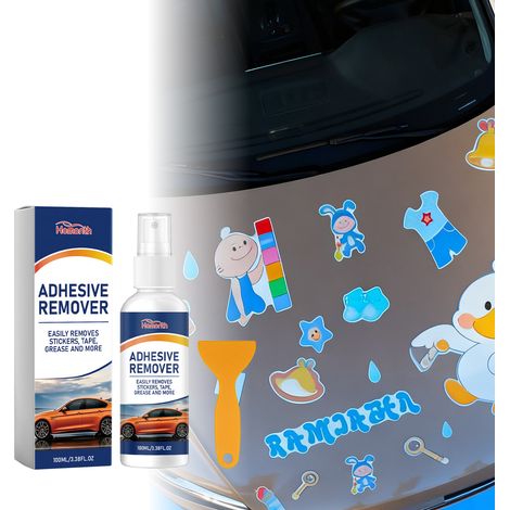 Klebstoffentferner-Spray – Entfernt Klebstoffe, doppelseitiges Klebeband und Aufkleberreste – 100 ml Klebstoffentferner x1, Schaber x1 -- DTEKGAZ (1/5)