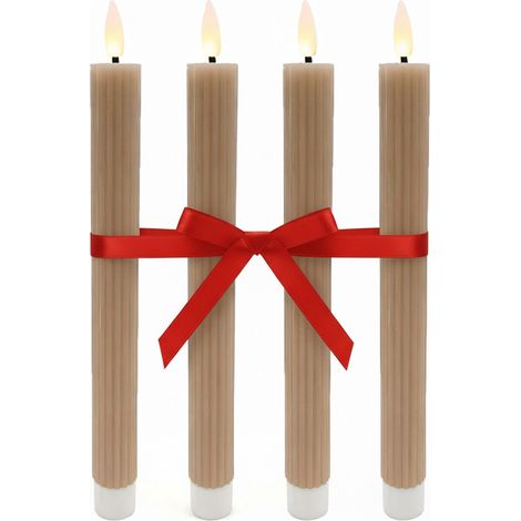 LED-Wachskerzen, 4er-Set, flackernde Flamme