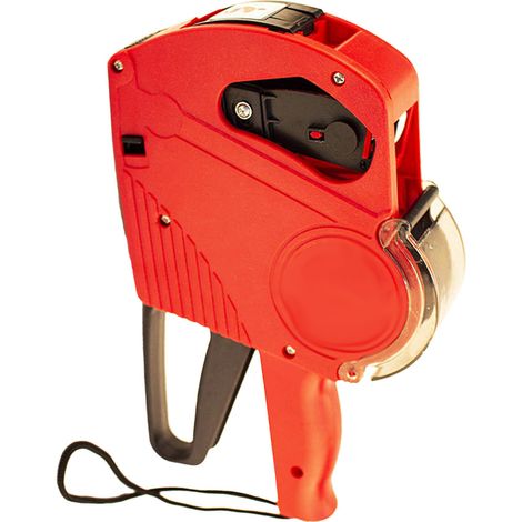Étiqueteuse manuelle 8 chiffres avec couvercle, robuste et pratique, confortable en main, machine à étiquettes rouge (1/5)
