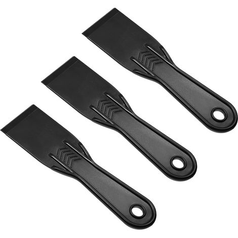 Lot de 3 couteaux à mastic en plastique flexible de 5 cm pour coller les cloisons sèches, la peinture, les rayures murales (noir) (1/5)