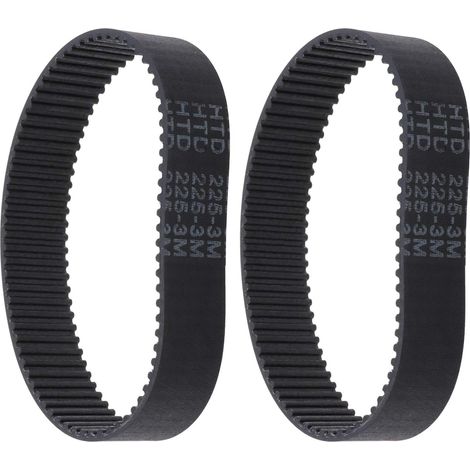 Lot de 2 courroies dentées en caoutchouc HTD 225-3M dents à boucle fermée (1/4)