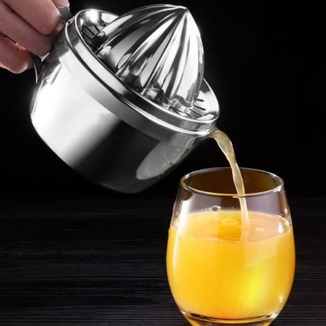 Presse-agrumes manuel pour usage domestique, presse-citron et presse-orange, petit et simple presse-fruits, presse-orange, verre à jus, léger et portable. (1/5)