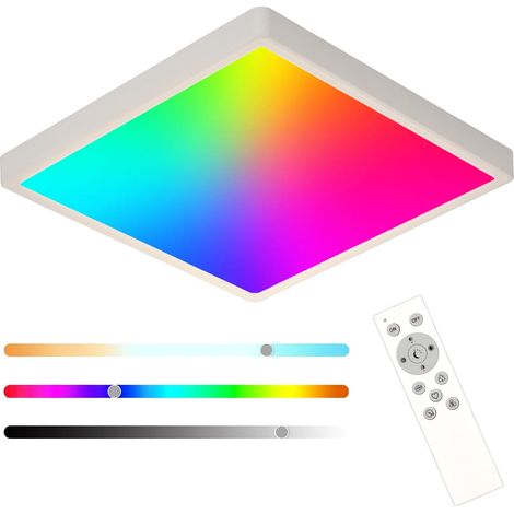 Plafonnier LED Carré, Blanc 24W Lampe de Plafond LED 2700LM Dimmable (1/5)