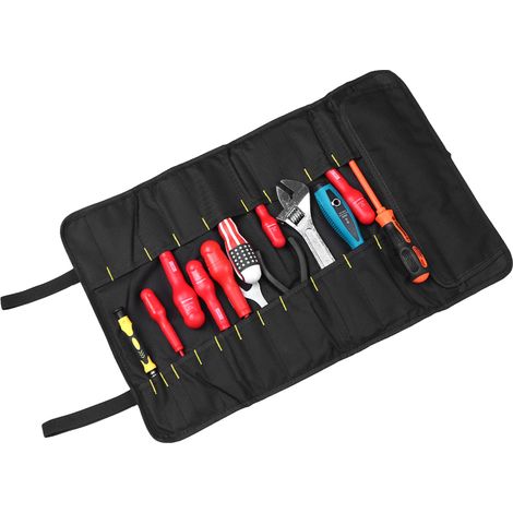 PENGGONG Sac à outils organisateur en toile Oxford rouleau à ciseaux transportable imperméable avec poignée et ceinture pour menuisier électricien outils de réparation