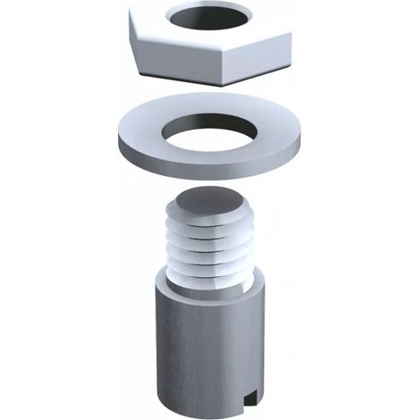 Coulissant/rail pour meuble en bois Minitub MANTION - Butée cylindrique acier galvanisée Pour portes doubles se rejoignant au centre