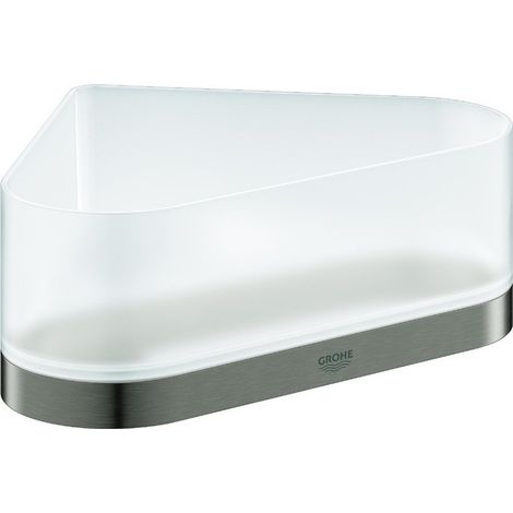 Etagère de douche d'angle SELECTION avec support graphite dur brossé